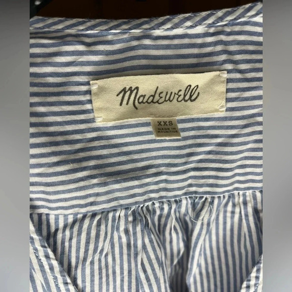 Madewell Blue Striped Wrap Top - Picture 4 of 4